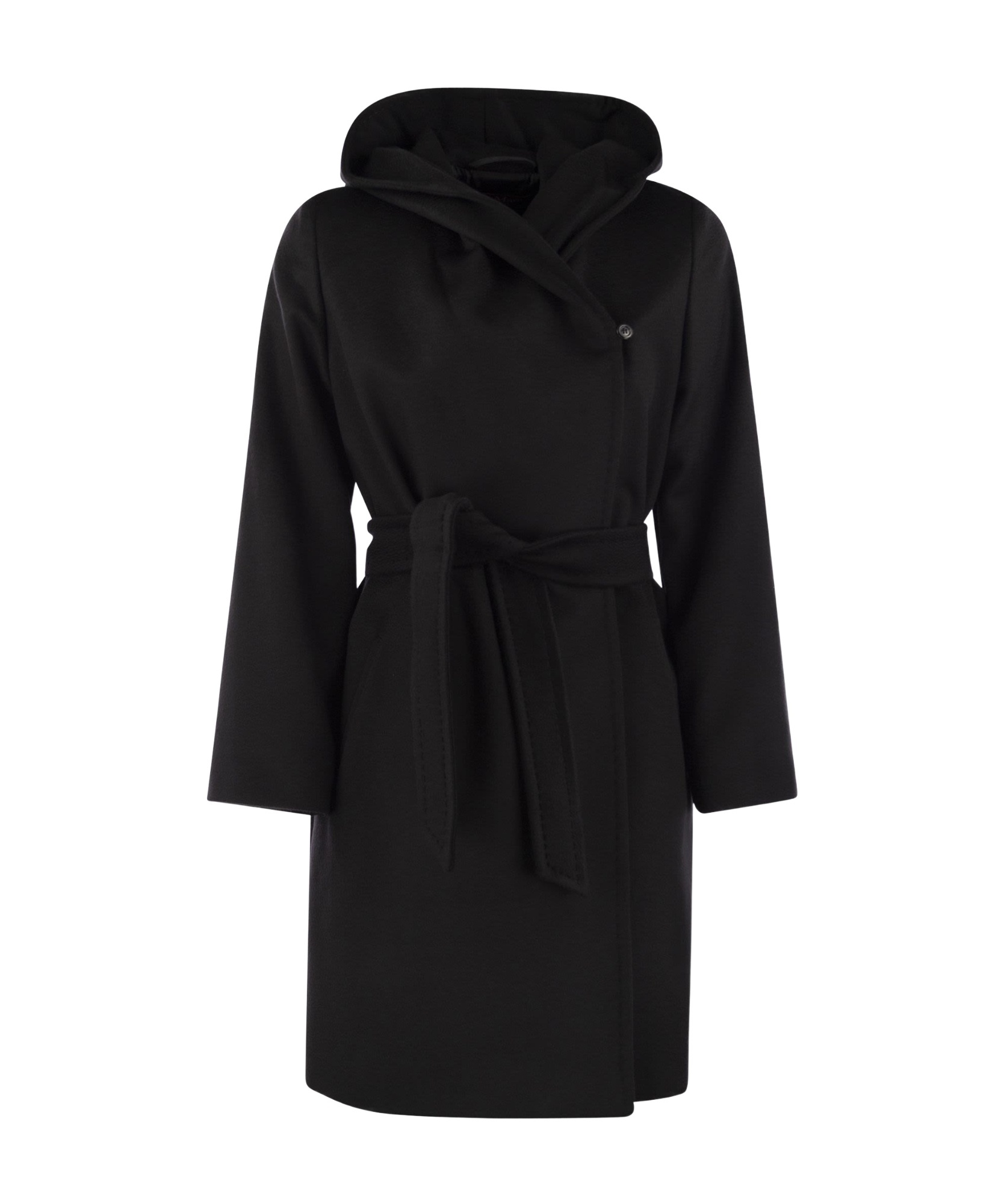 Shop Max Mara Studio Newmang Hooded Coat In Black