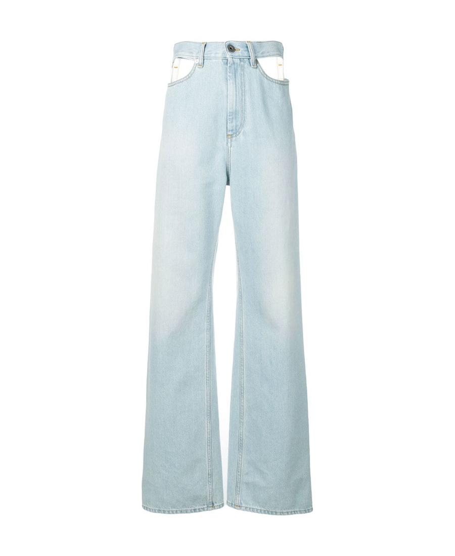 Maison Margiela Deconstructed High Waist Jeans In Blue