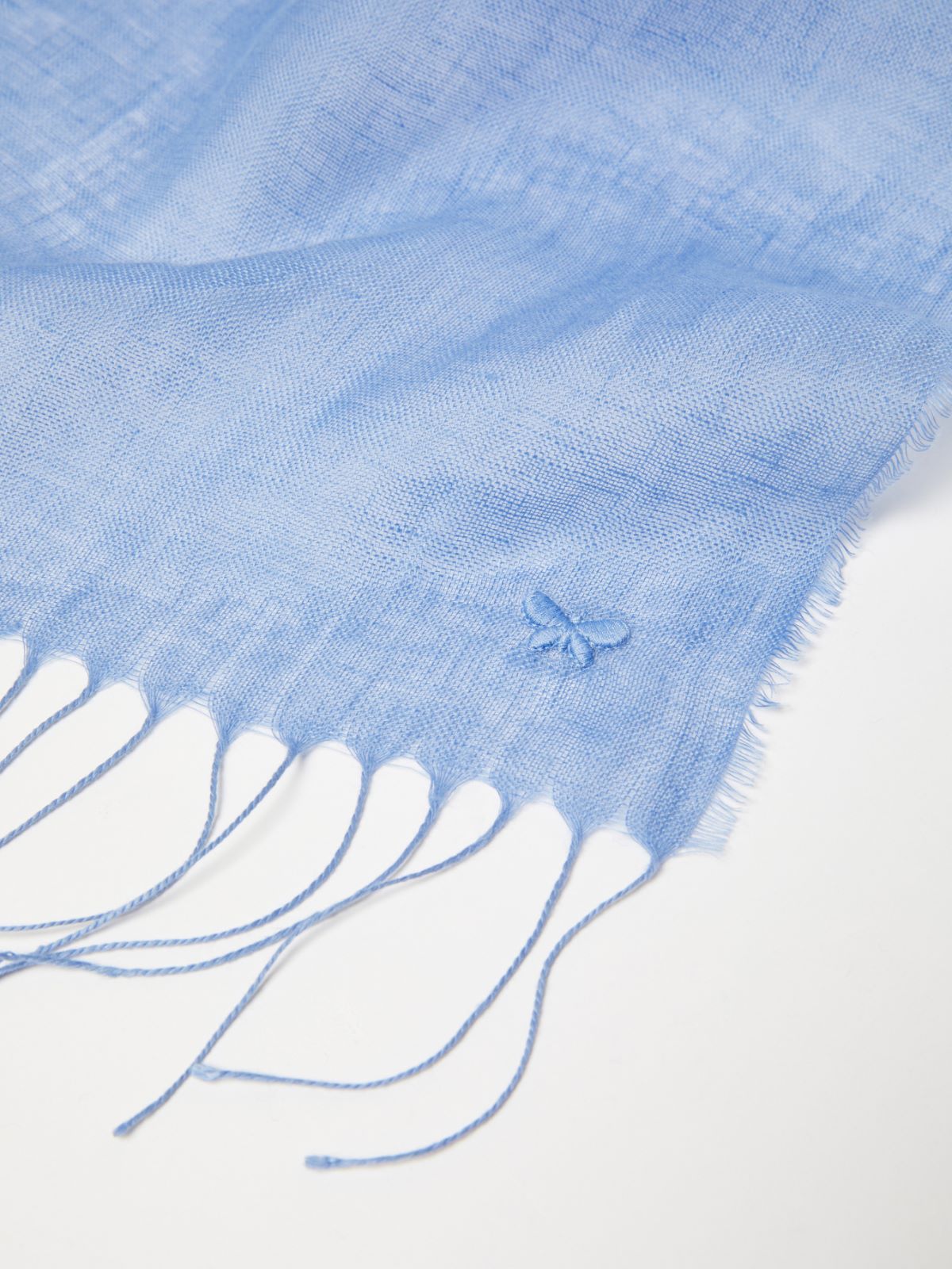 Weekend Max Mara Fringed Scarf In Blue