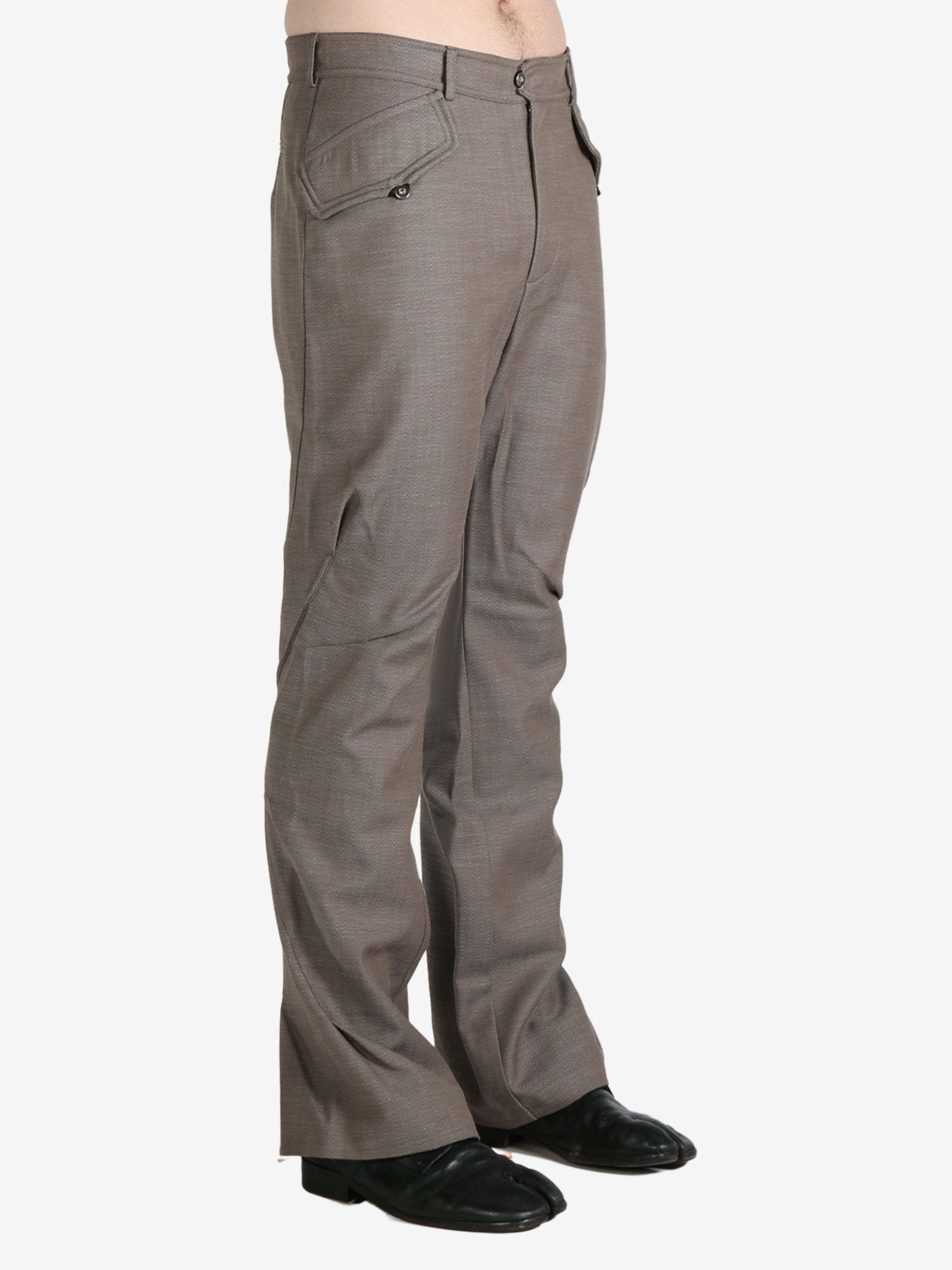 Kiko Kostadinov Alec K-dart Trouser Herringbone Wool In Brown