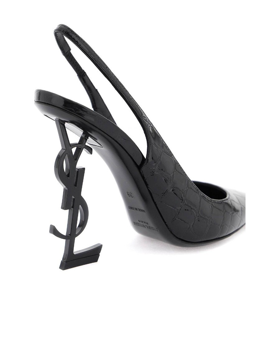 Saint Laurent Opyum Pointed Toe Slingback Pumps In Black