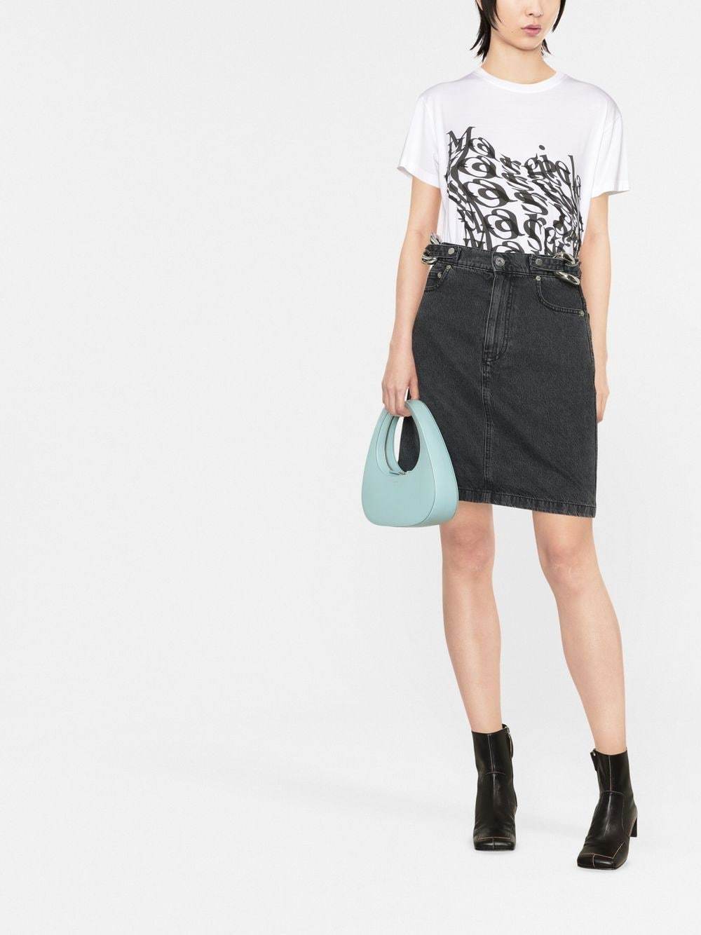 Jw Anderson Denim Midi Skirt In Black
