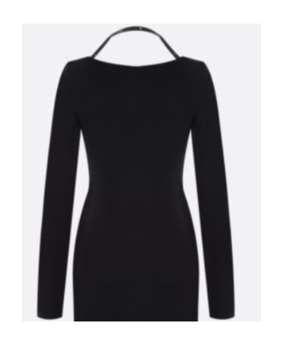 Off-white Halterneck-strap Asymmetric Dress In Black
