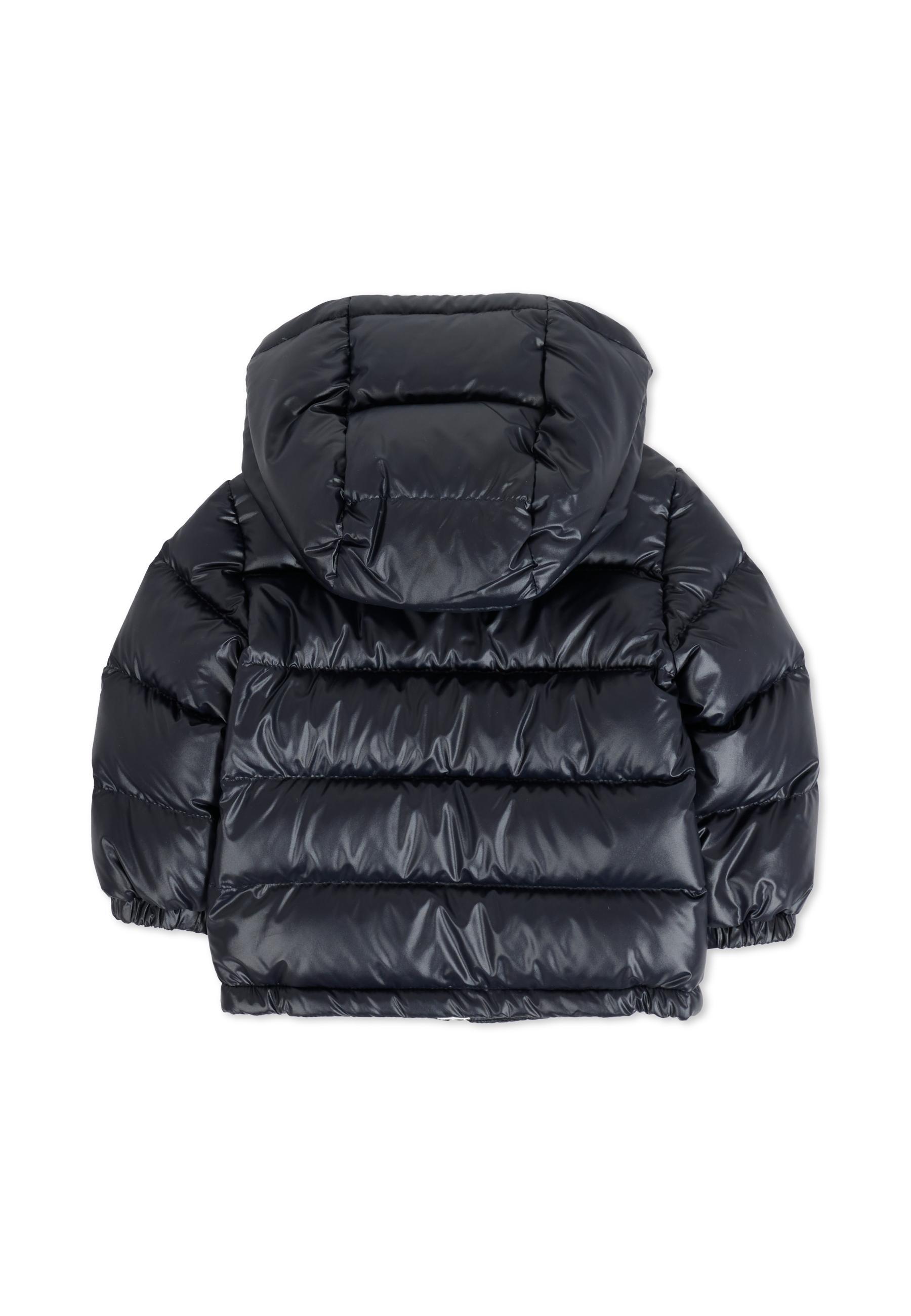 Moncler Long-sleeved Down Jacket In Blue