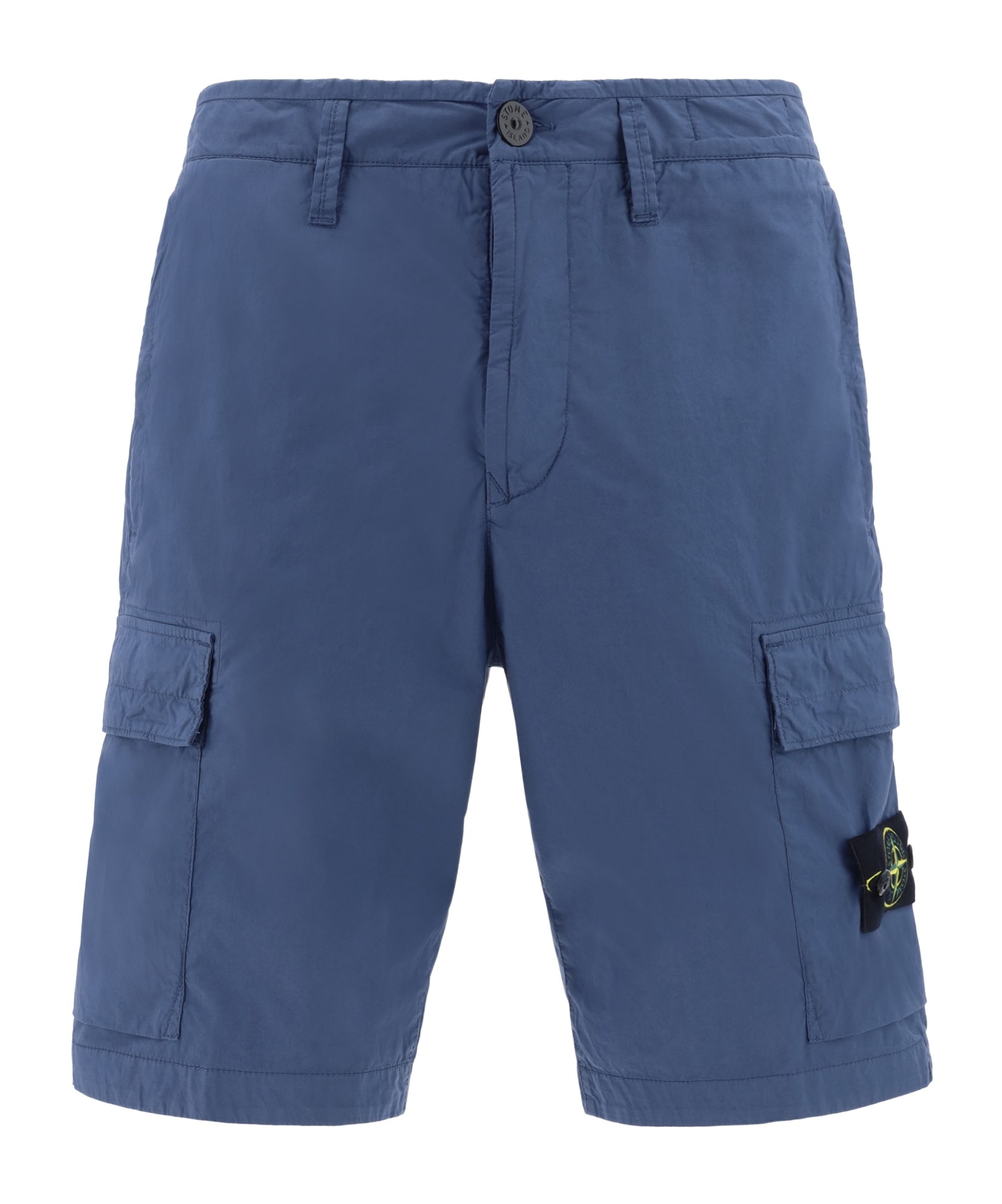 Stone Island Compass-badge Cargo Shorts In Blue