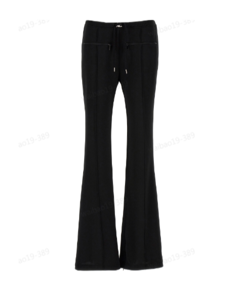 Shop Courrèges Drawstring Bootcut Track Pants In Black