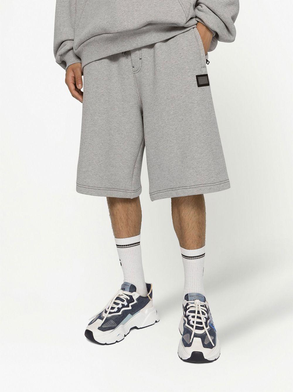 Dolce & Gabbana Drawstring-waist Track Shorts In Gray