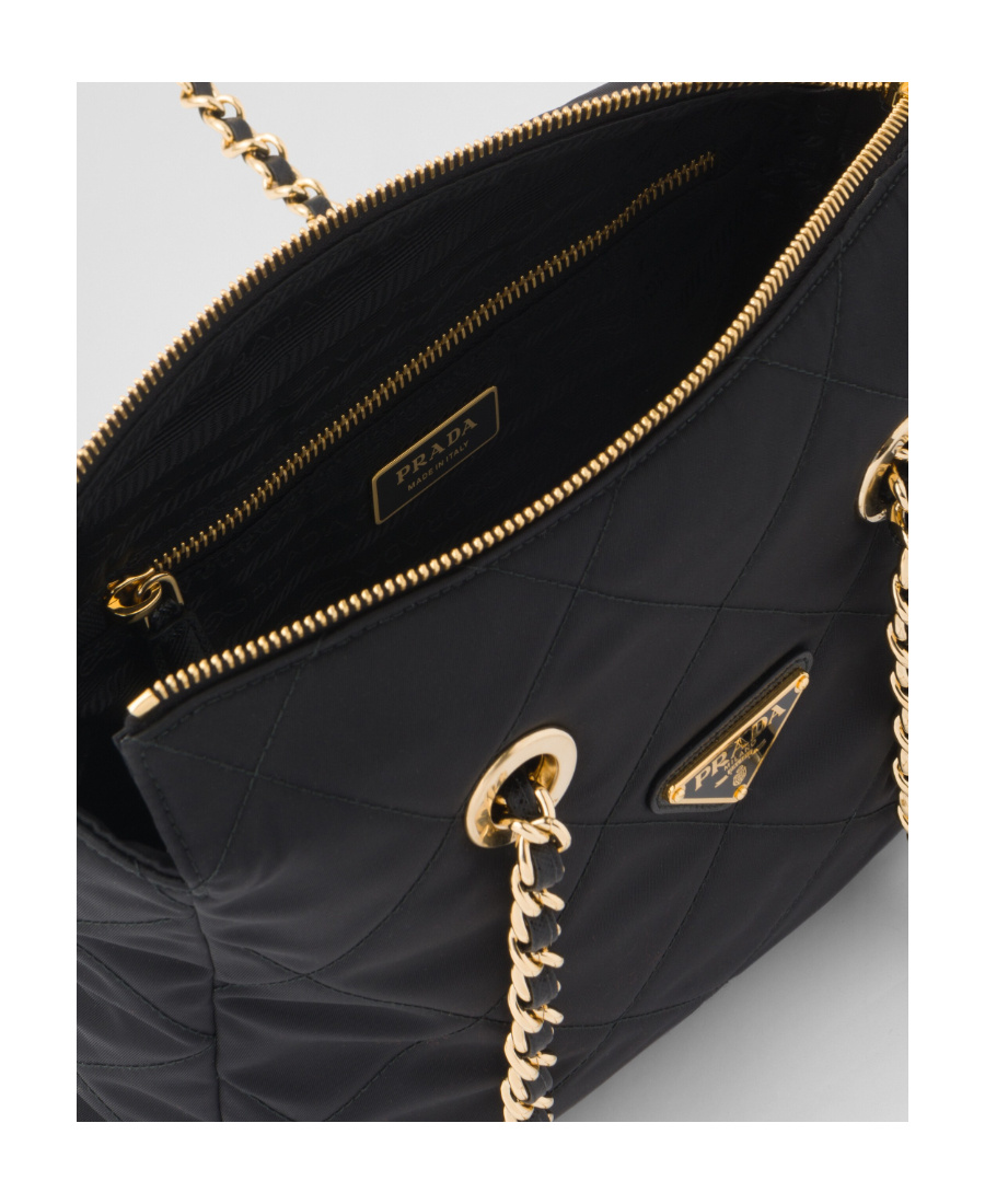 Prada Re-edition 1995 Chaine Small Re-nylon Tote Bag In Black