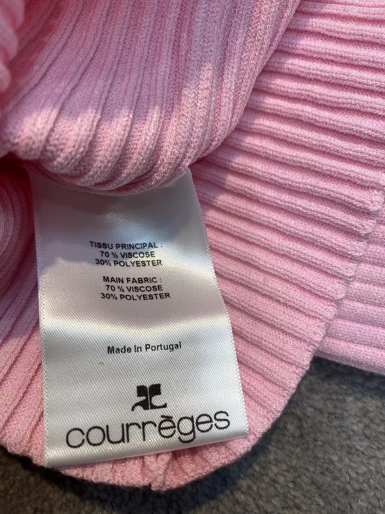 Shop Courrèges Rib Hollowed-out Sweater In Pink