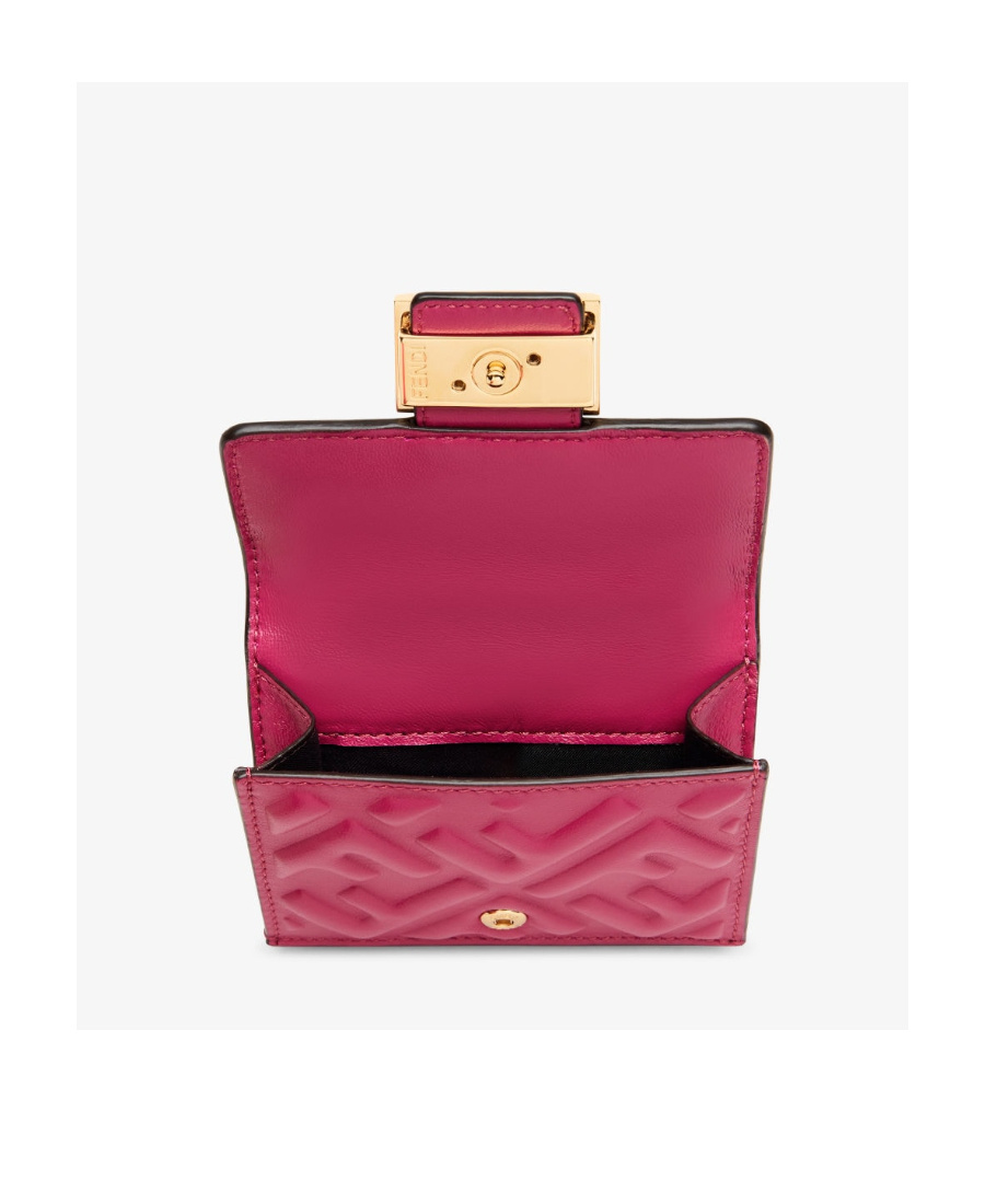 Fendi Compact Trifold Baguette Wallet In Red