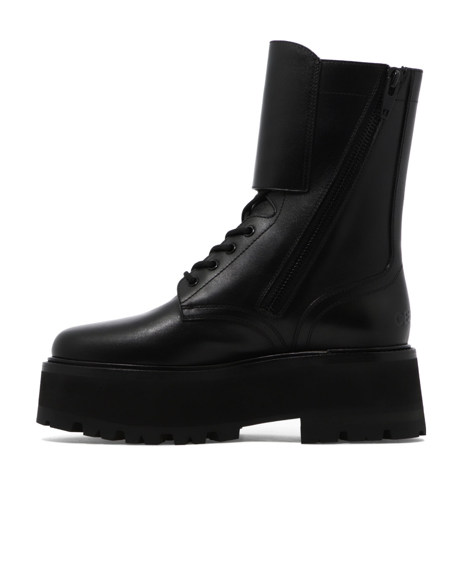 Celine Leather Ankle Boots In Black