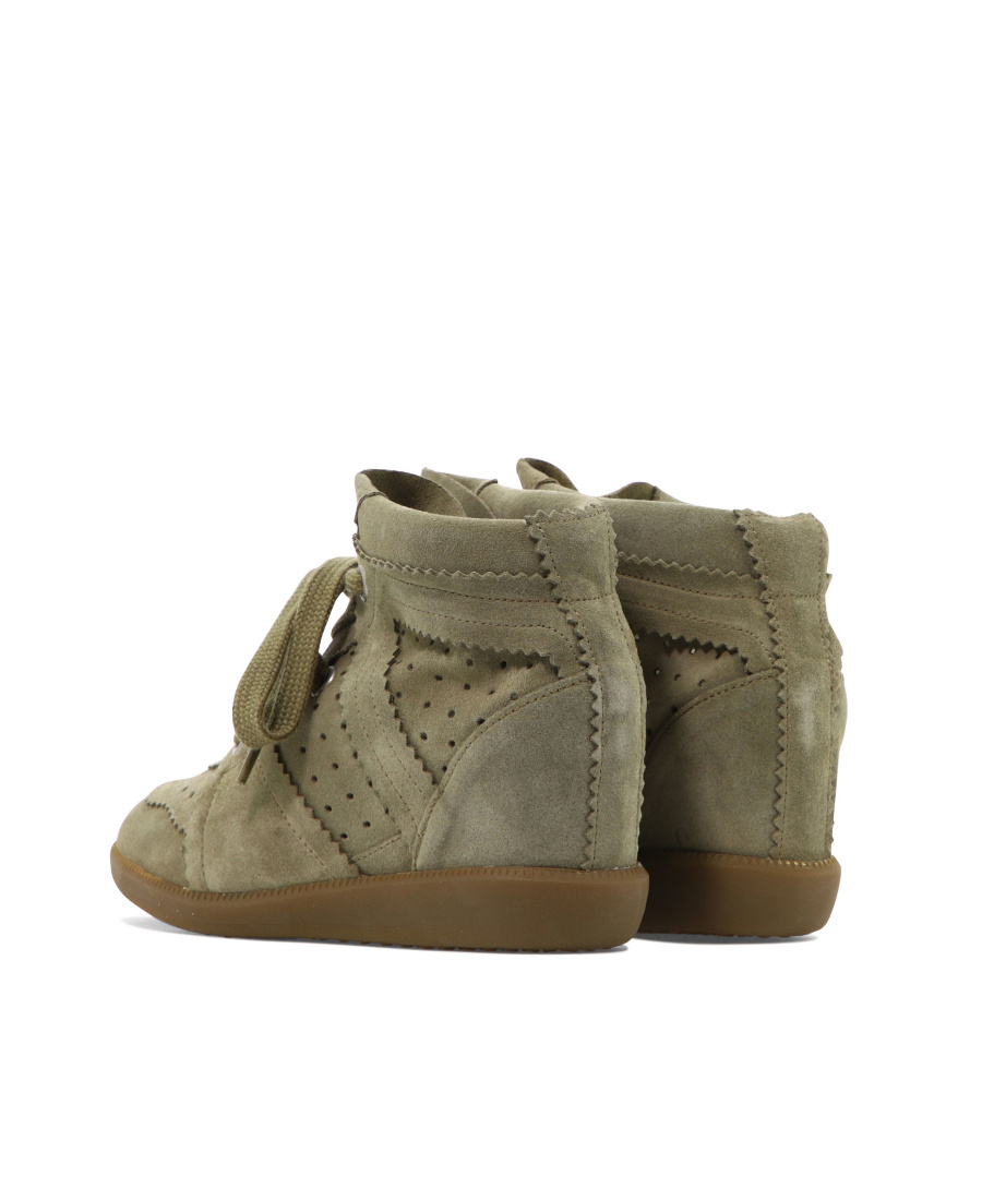 Isabel Marant Bobby Lace-up Wedge Sneakers In Green