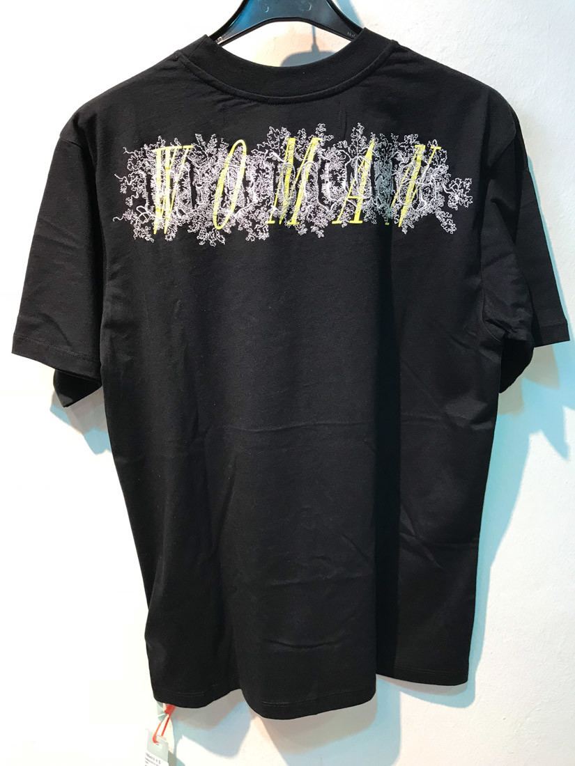 Off-white Printed T-shirt With Round Neck In Black