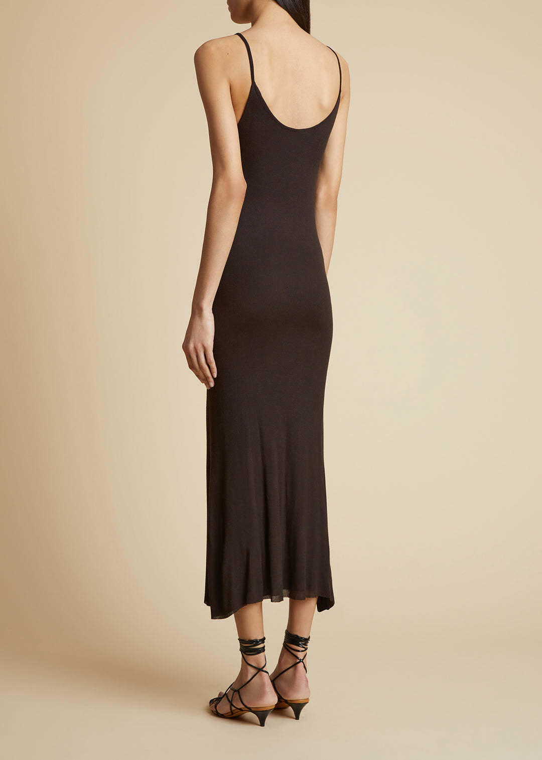 Khaite Leesal Midi Dress In Black