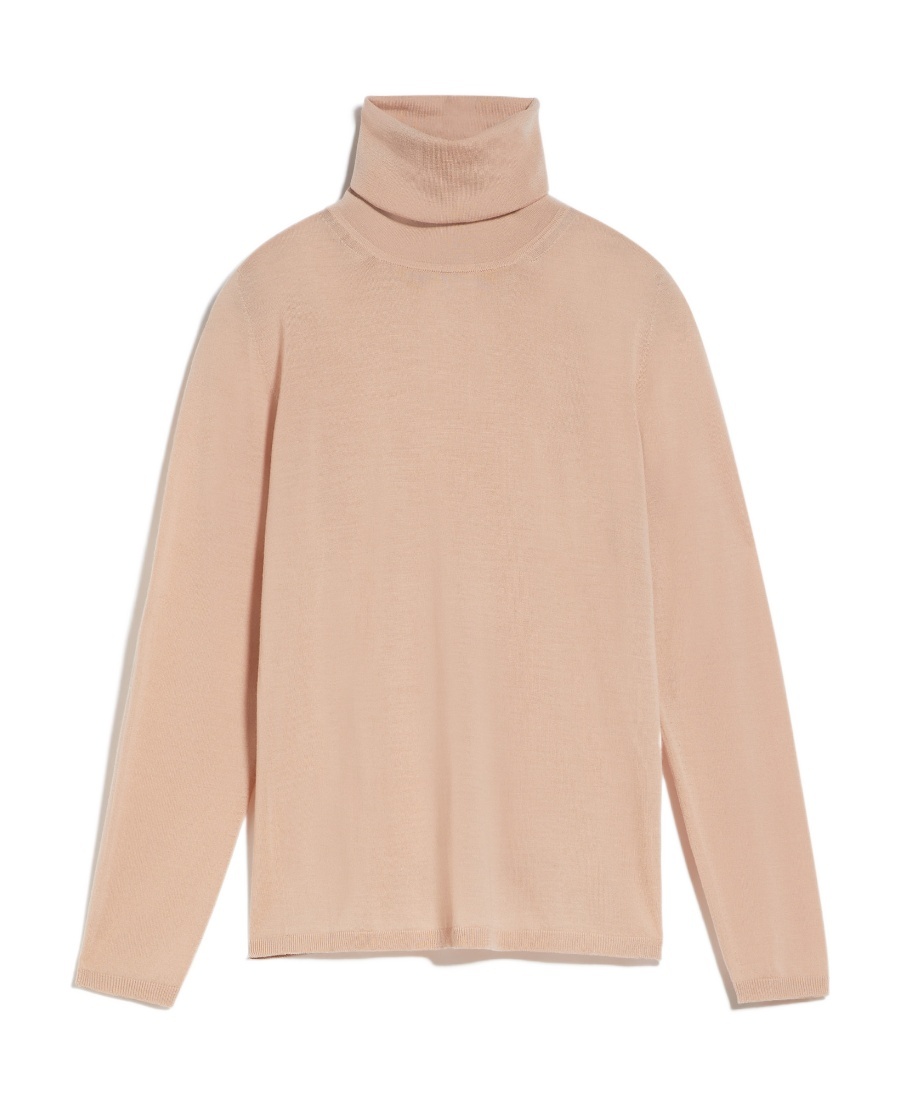 Max Mara High-neck Virgin-wool Jumper In Nude