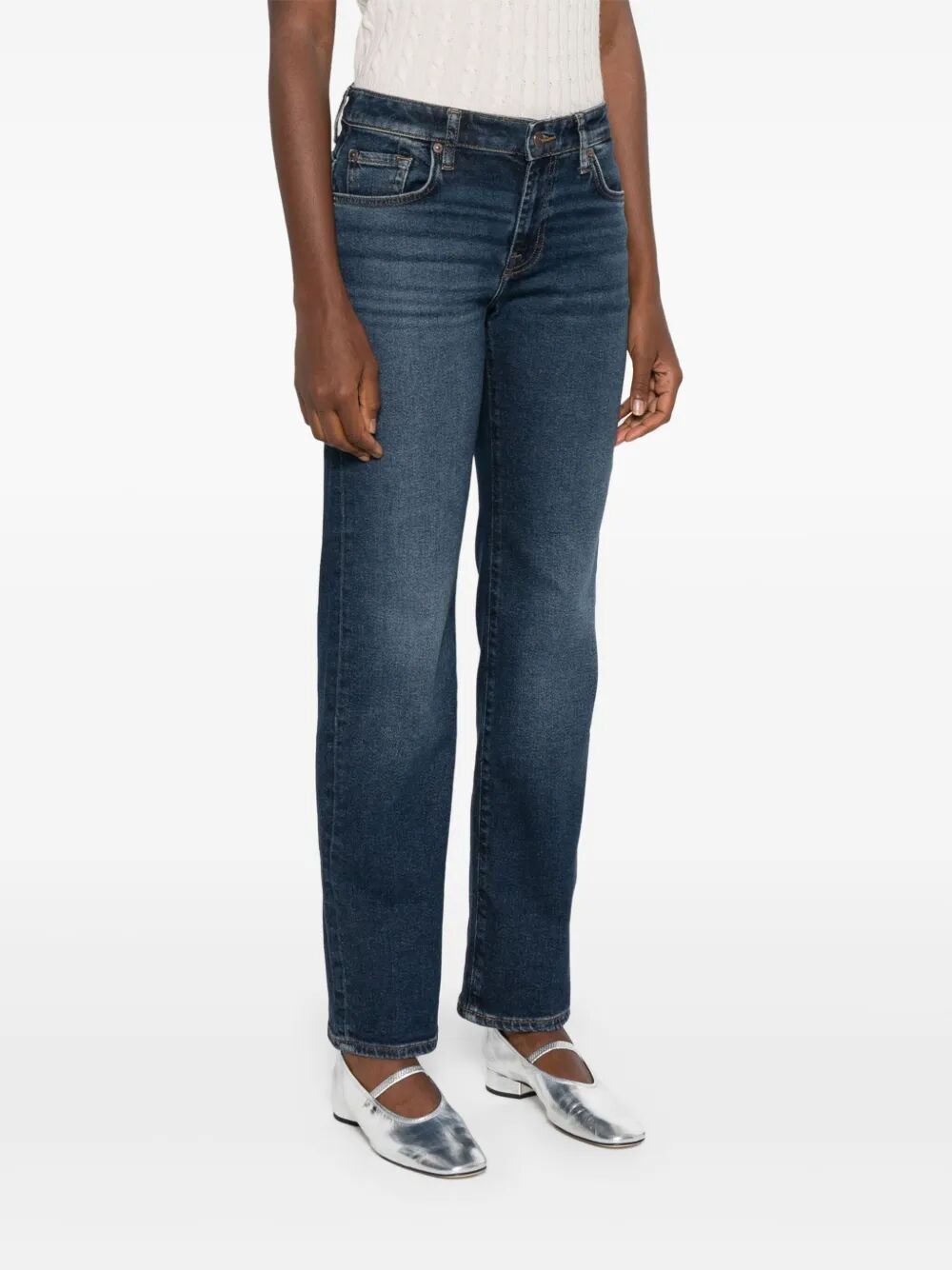7 For All Mankind Calie Straight Leg Jeans In Blue