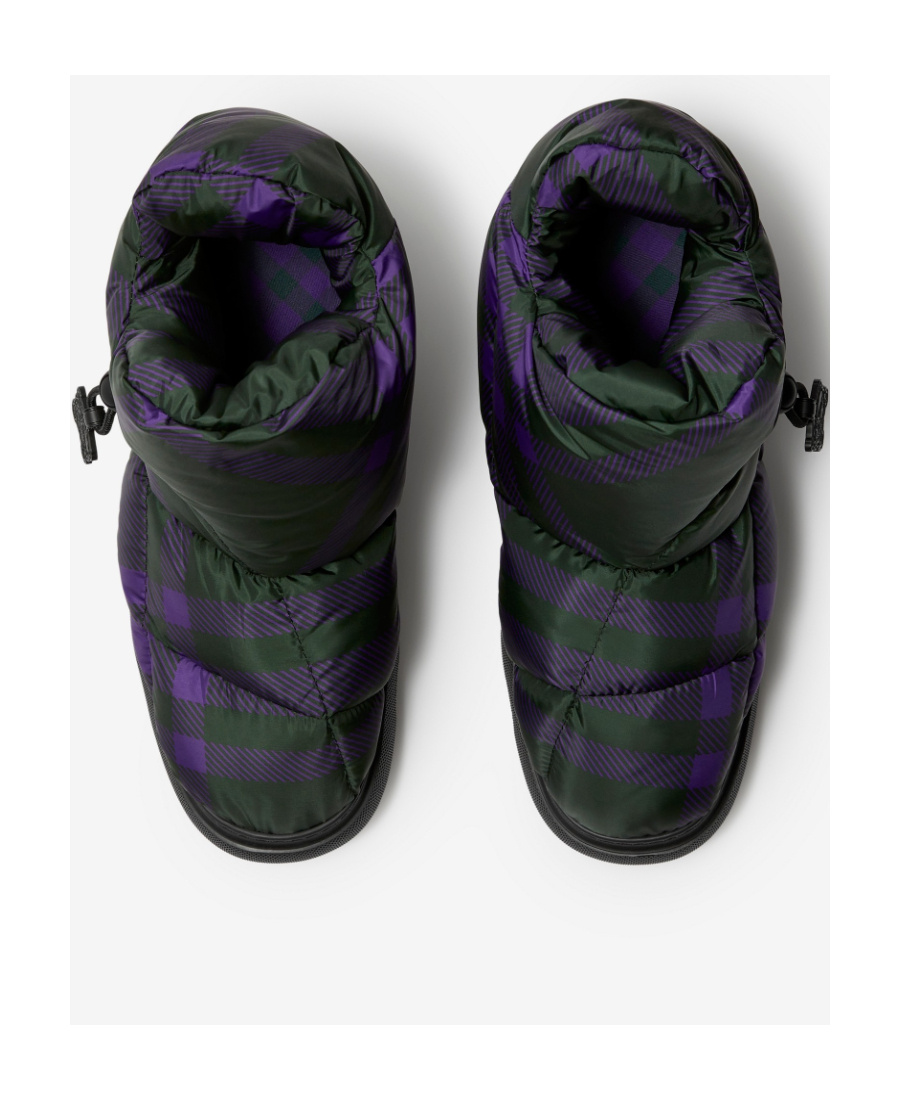 Burberry Check Pillow Boots In Black