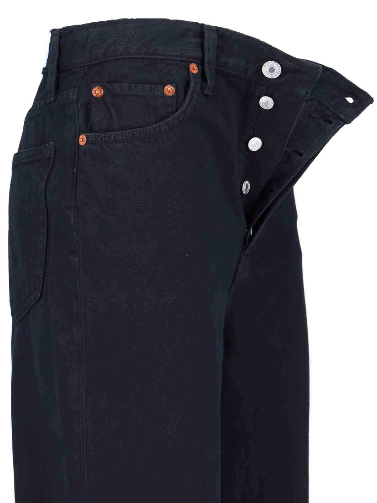 Re/done Ultra High-rise Wide-leg Pants In Black