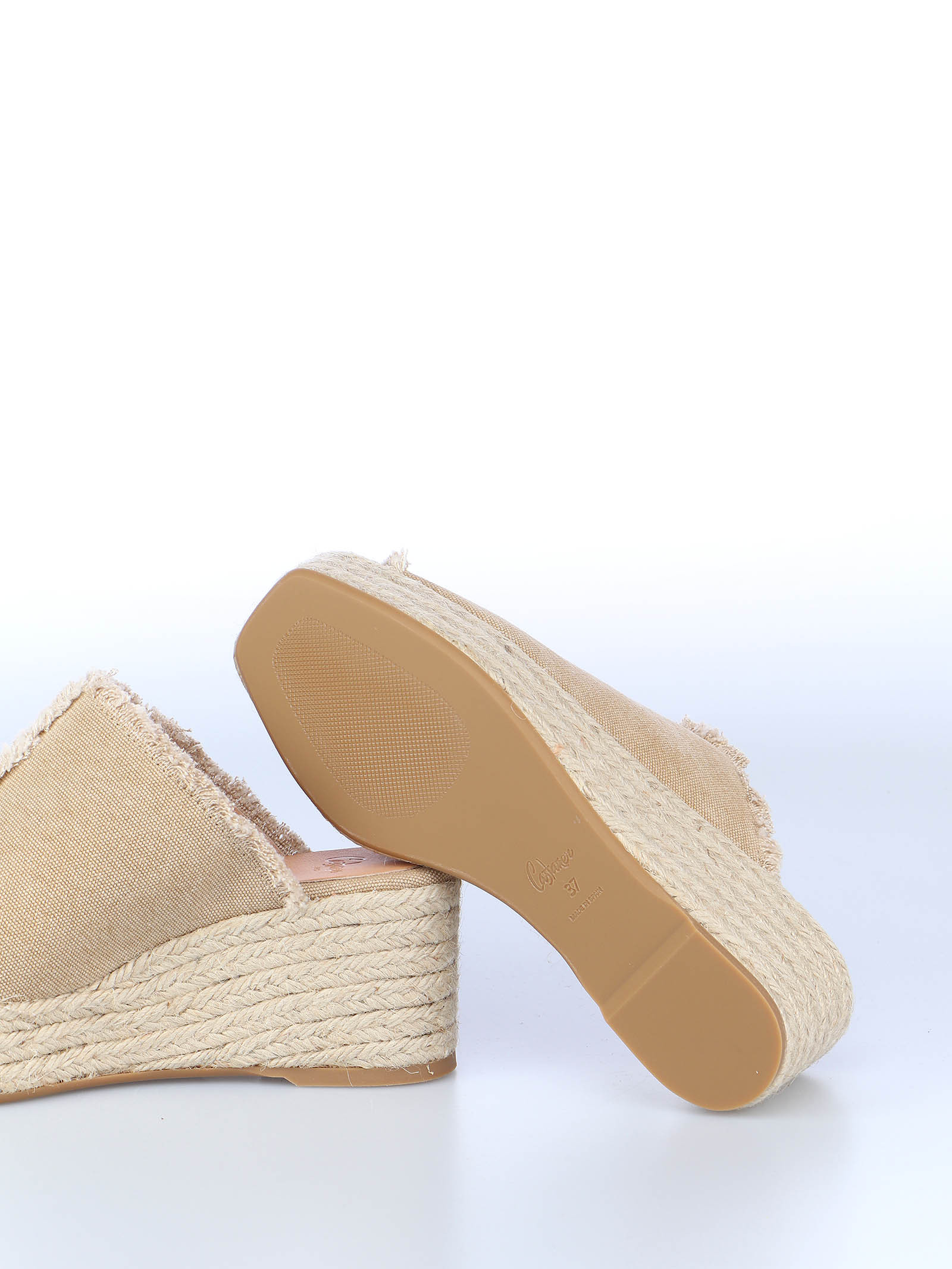 Castaã±er Frayed Espadrille Mules In Nude