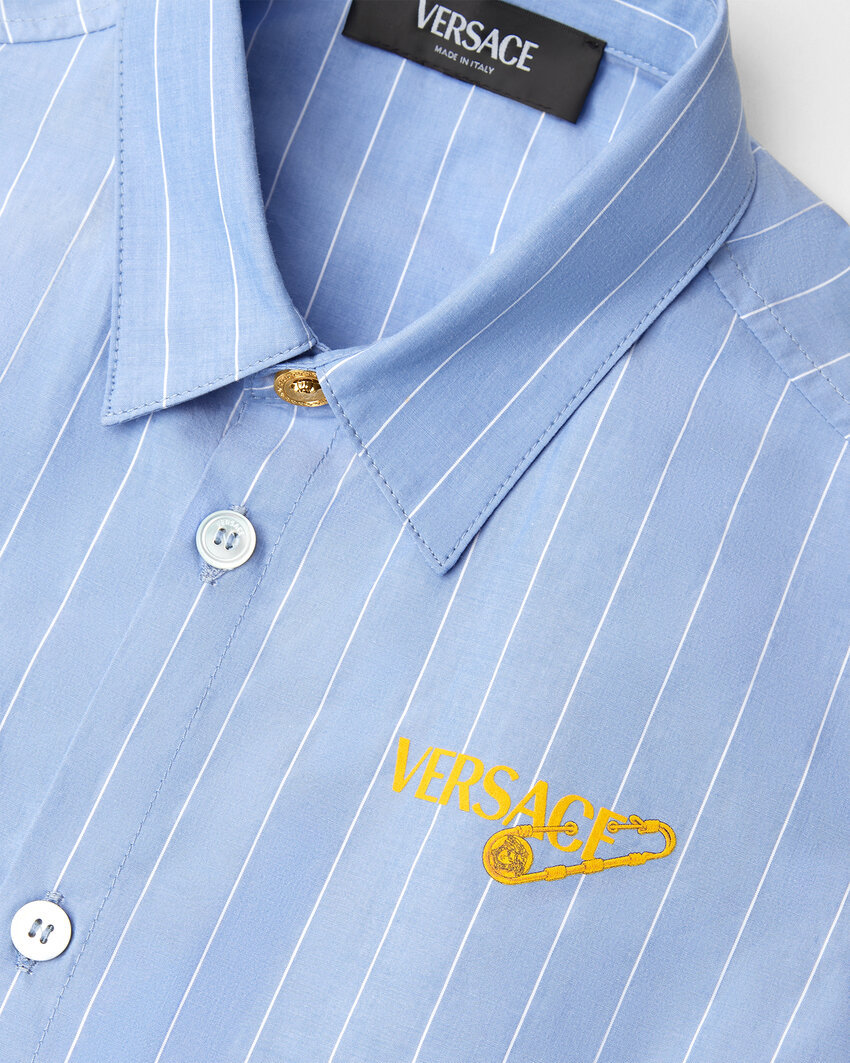 Versace Long Sleeve Shirt In Blue