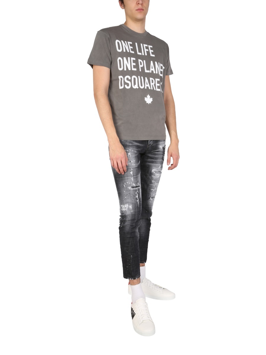 Dsquared2 One Life One Planet T-shirt In Gray