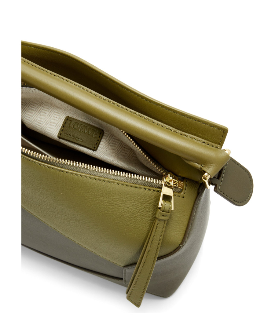 Loewe Small Puzzle Shoulder Bag In Green
