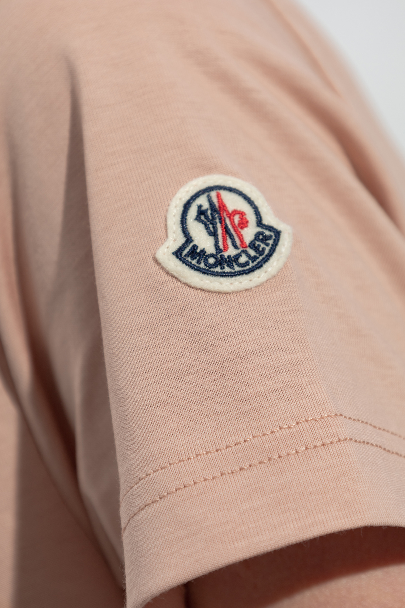 Moncler Crewneck Short-sleeved T-shirt In Nude