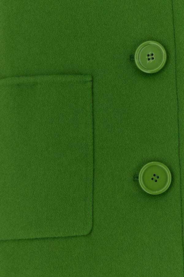 Max Mara Single-breasted Coat In Grass Green