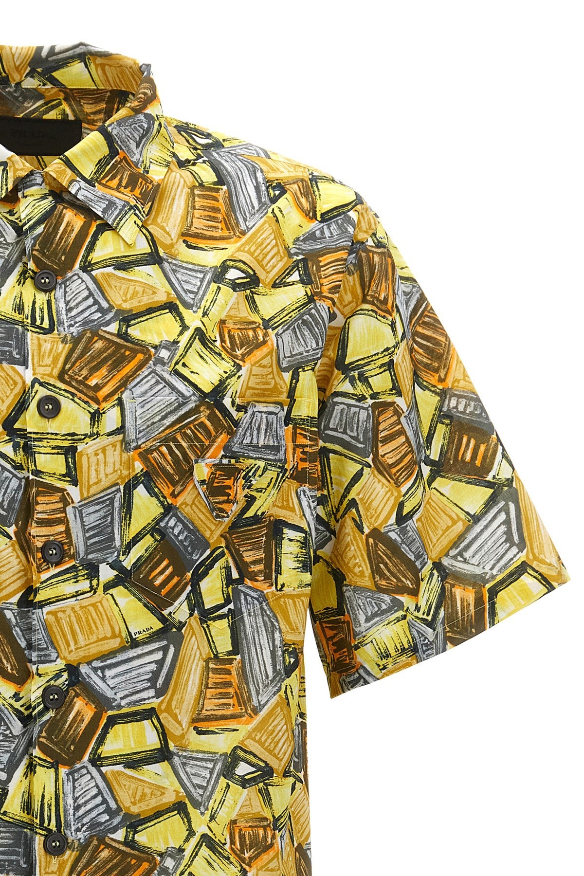 Prada Printed Batista Shirt In Yellow
