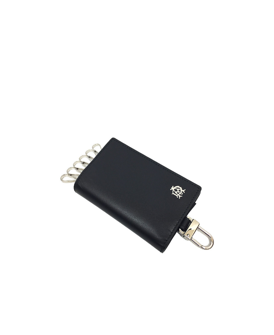 Shop Dunhill Logo Key Bag In Black