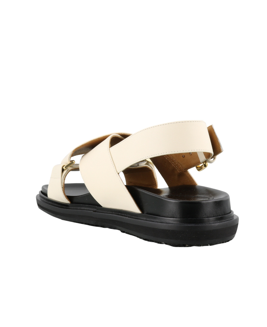 Shop Marni White Leather Fussbett In Nude