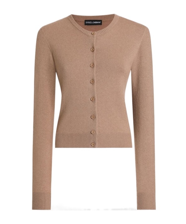 Dolce & Gabbana Long-sleeved Cashmere Sweater In Brown