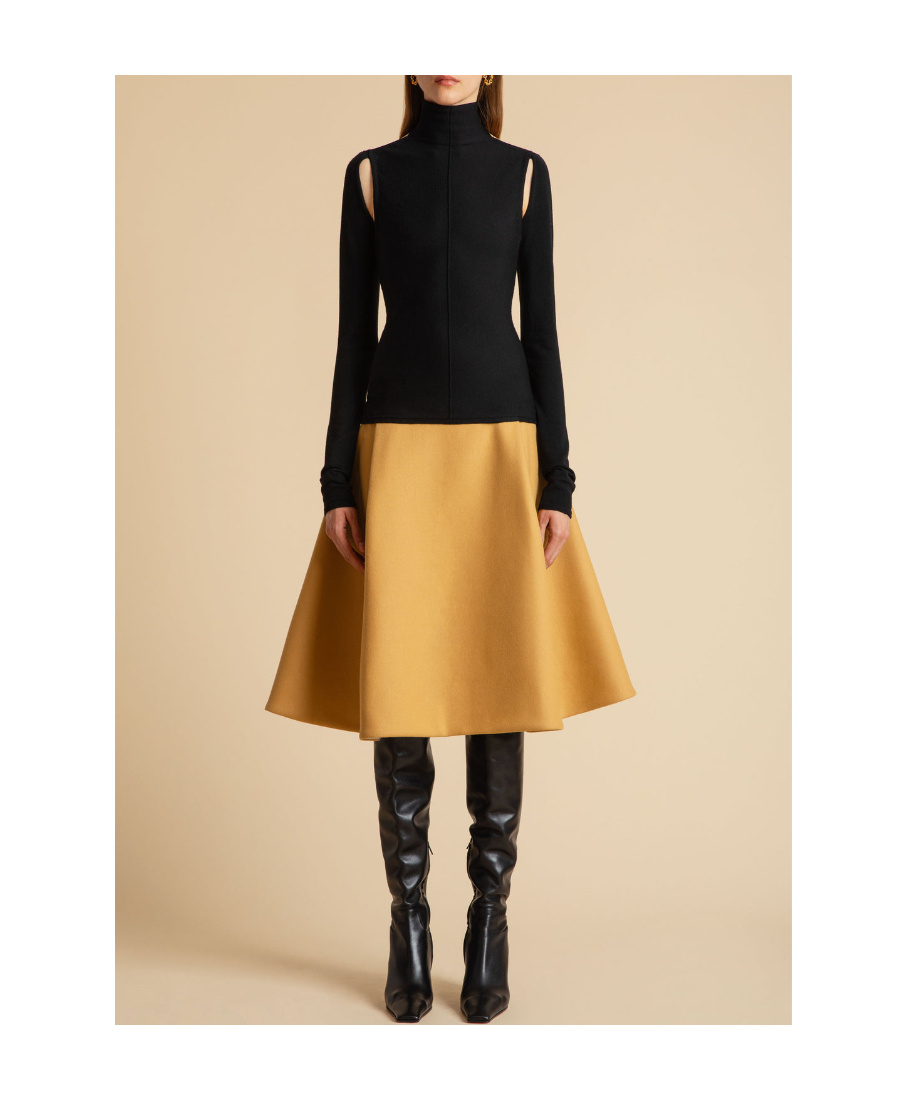 Khaite The Marlowe Open-back Blouse In Black