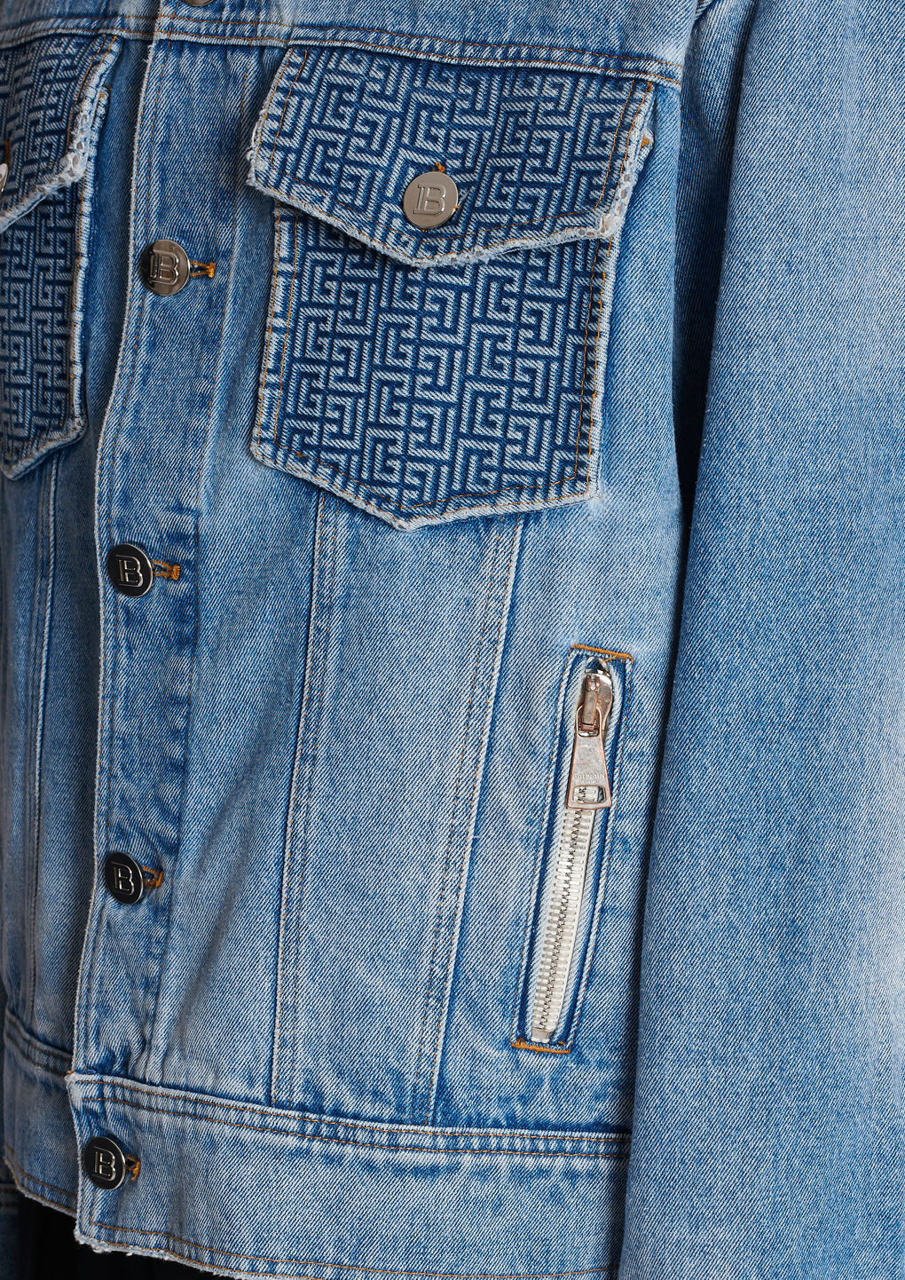 BALMAIN DENIM JACKET WITH BALMAIN LOGO