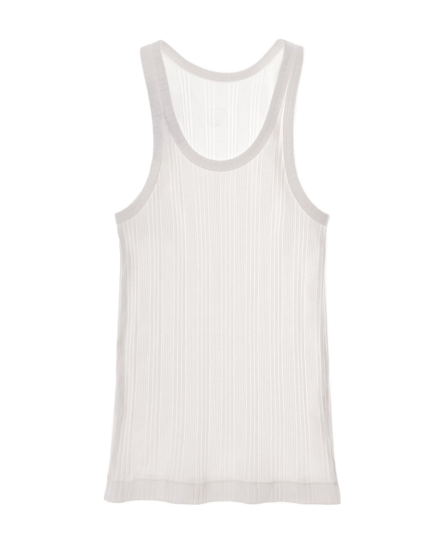 Helmut Lang Tank Top In Beige Cotton In White