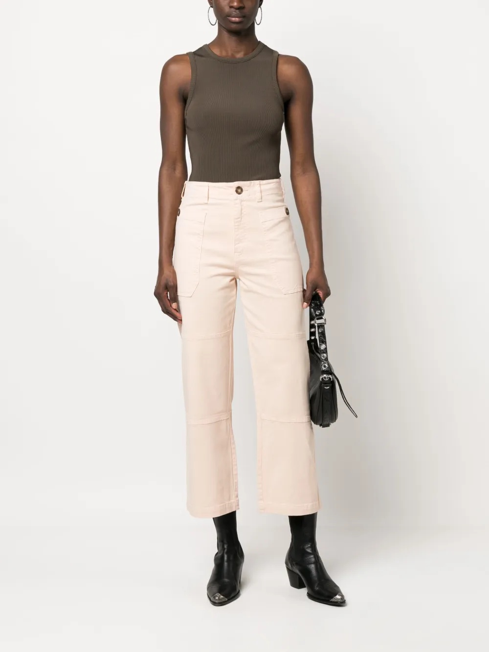 Frame Straight-leg Utility Trousers In Pink