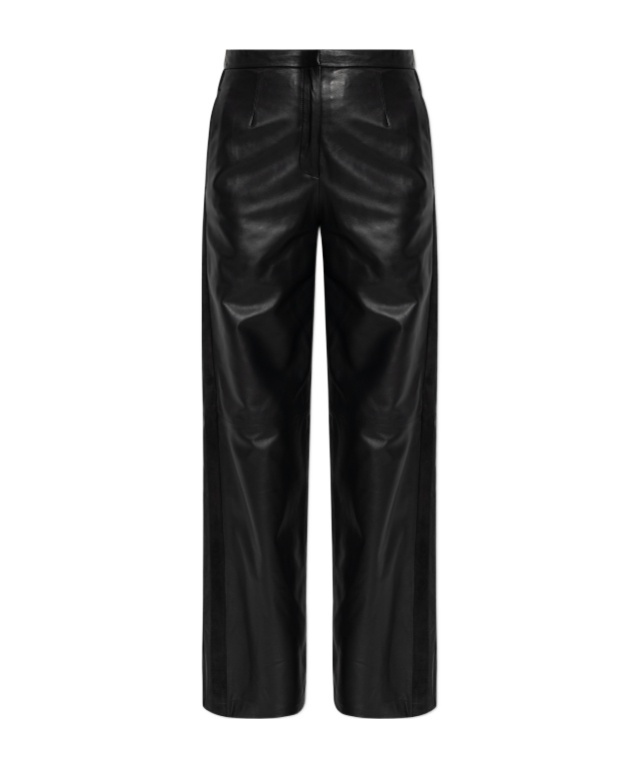 Iro Straight Leather Pants In Black