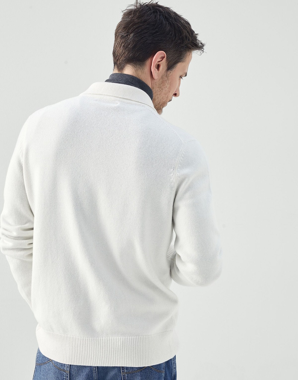 Brunello Cucinelli Fine-knit Cashmere Shirt Cardigan In White
