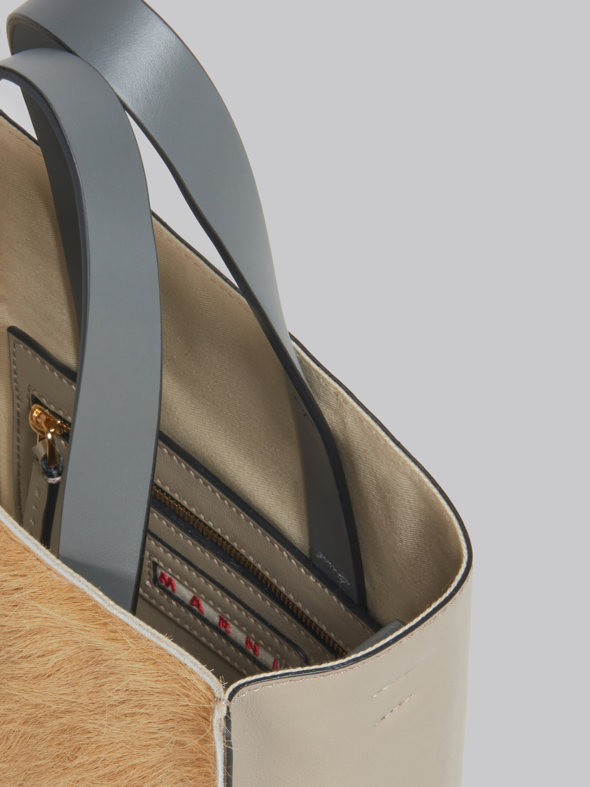 Marni Museo Colour-block Leather Tote Bag In Nude