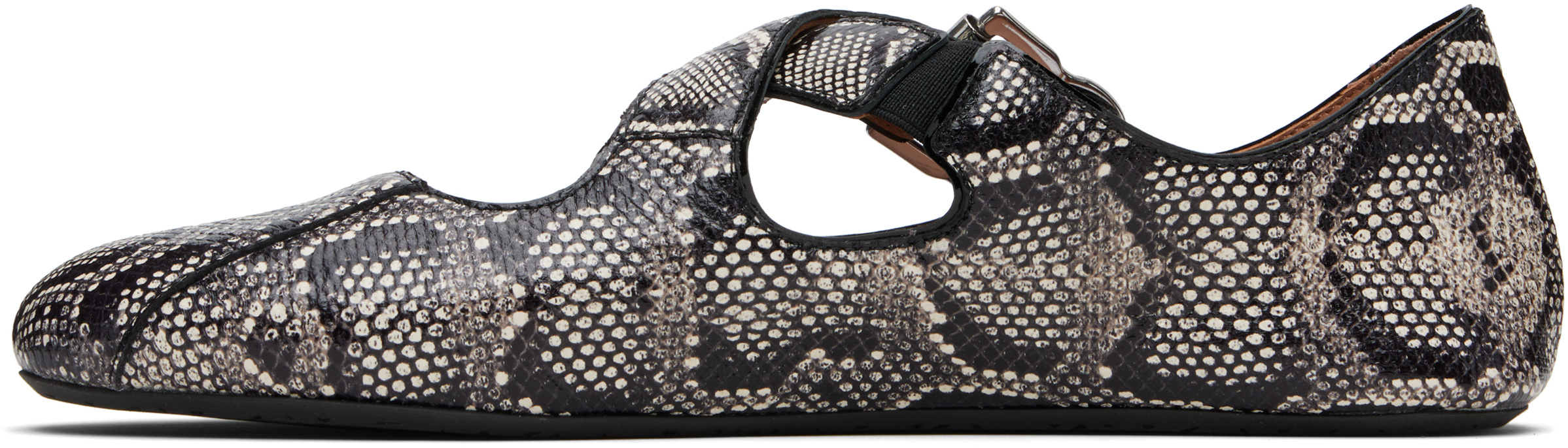 Alaïa Crisscross Snakeskin Leather Ballerina Flats In Multi
