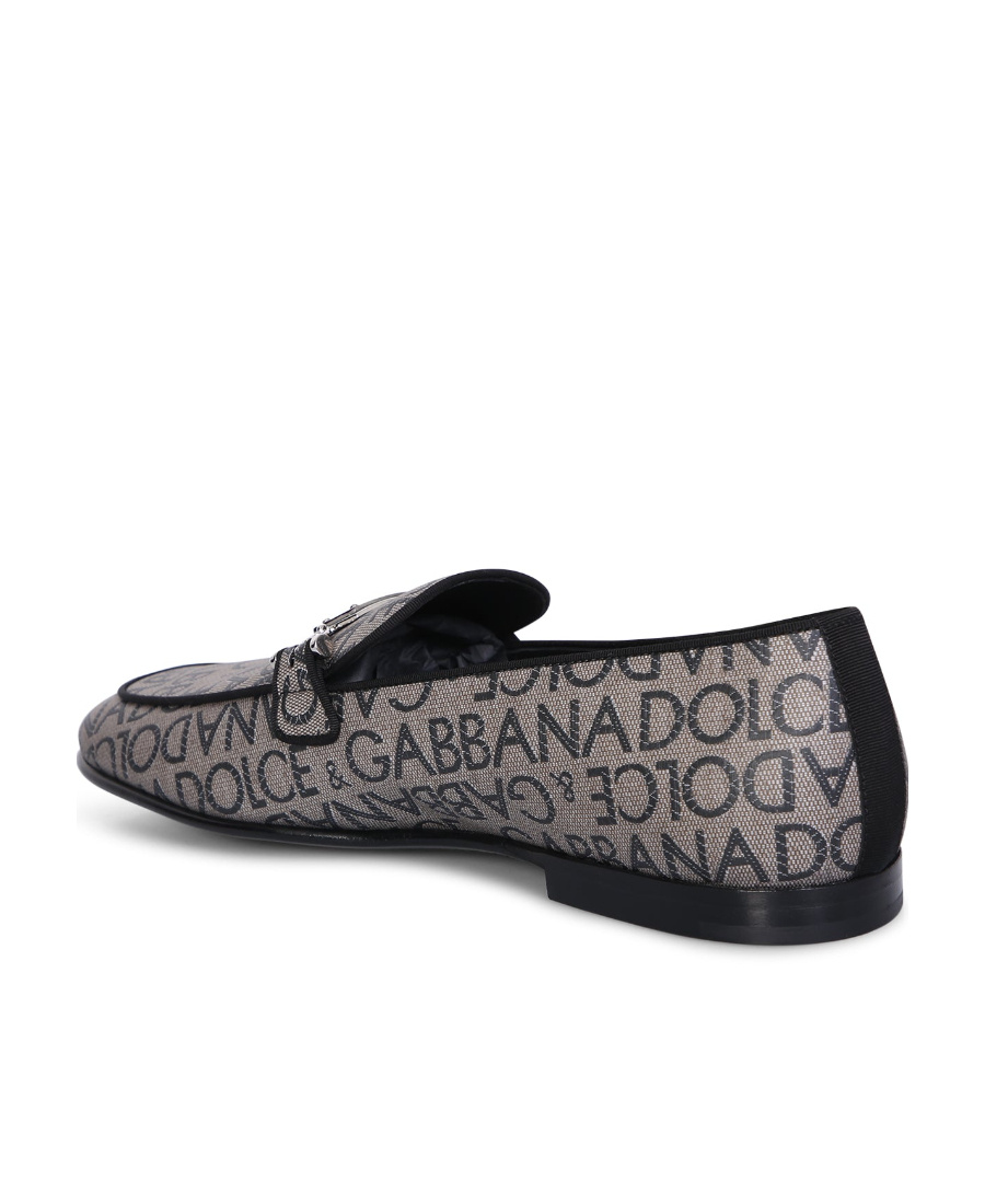Dolce & Gabbana Logo-plaque Jacquard Loafers In Black