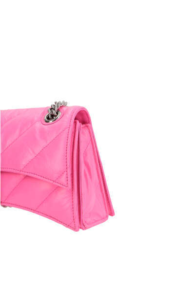 Balenciaga Small Crush Quilted Chain Shoulder Bag In Pink