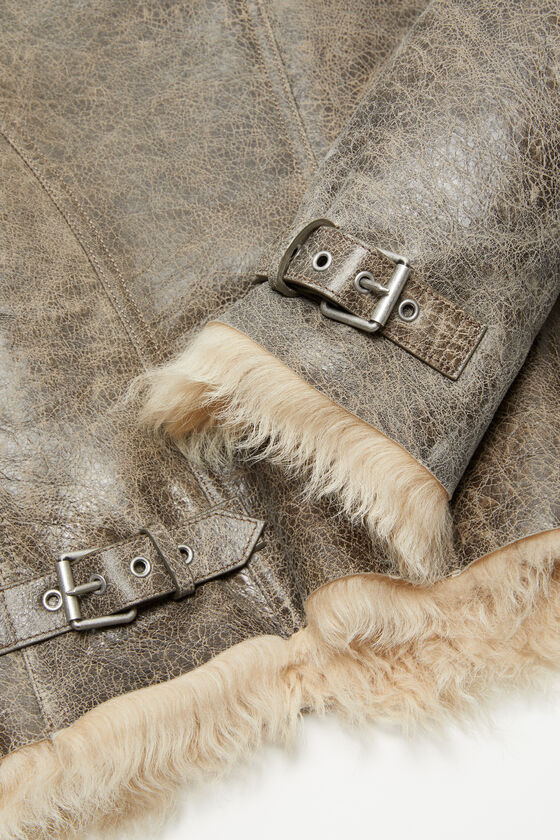 Acne Studios Vintage Leather Jacket In Nude