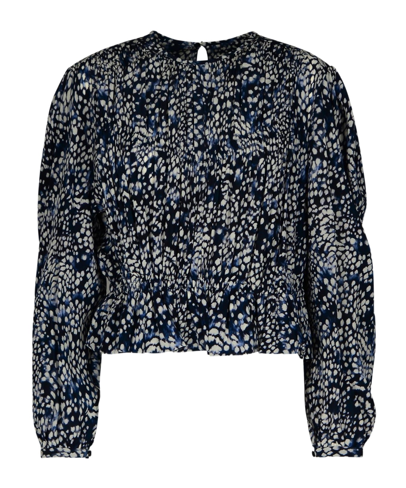 Isabel Marant 'gelina' Blue Silk Blend Blouse In Black