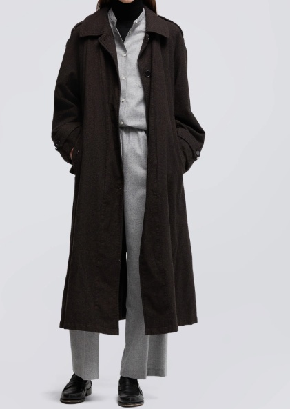 Aspesi Cashmere Wool Flannel Windbreaker In Brown