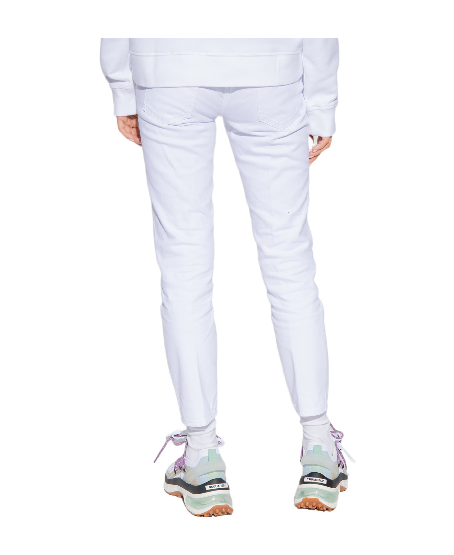 Dsquared2 White Bull Skinny Jeans In White