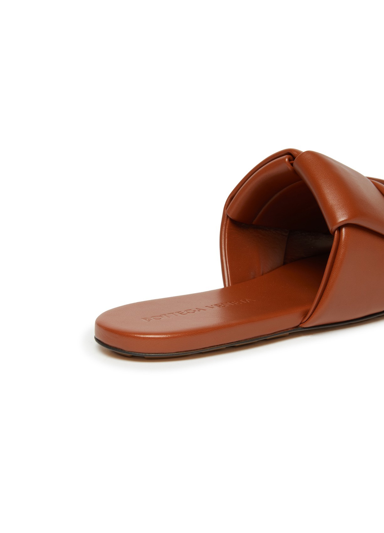 Shop Bottega Veneta Logo Flat Bottom Flip-flop In Brown