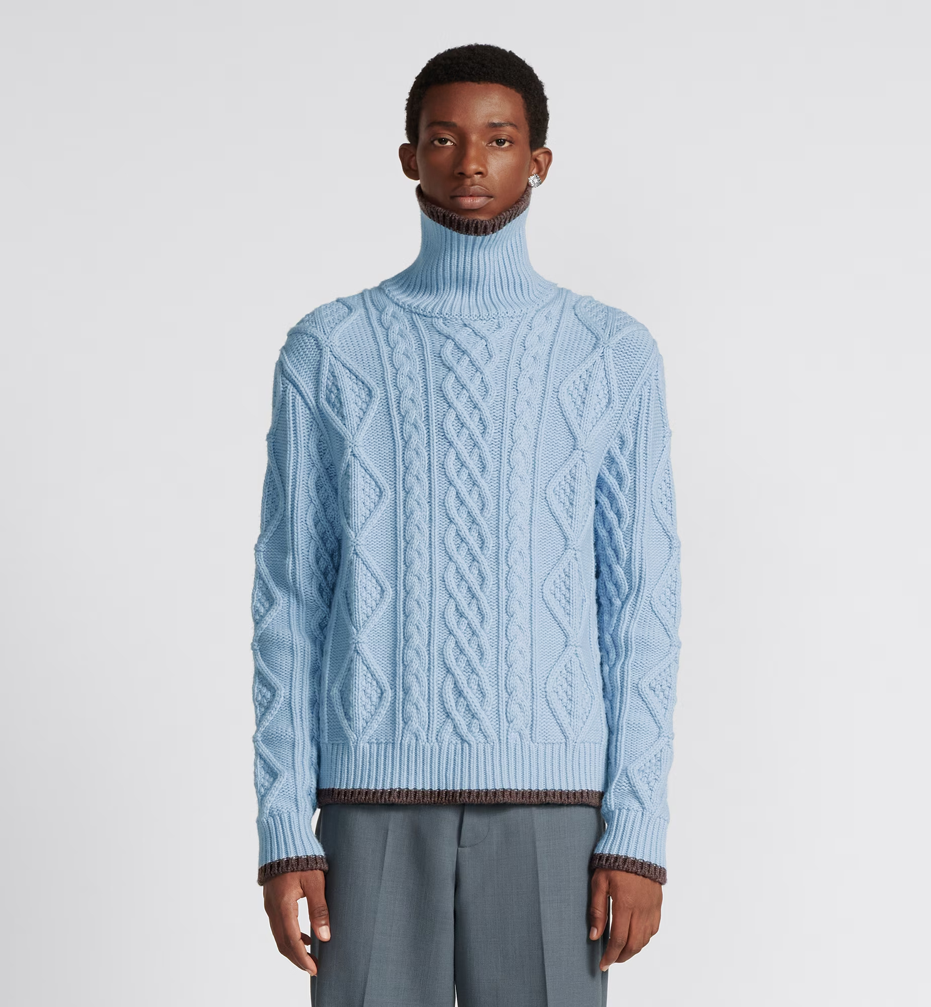 Dior Wool And Cashmere Knitted Sweater In Blue