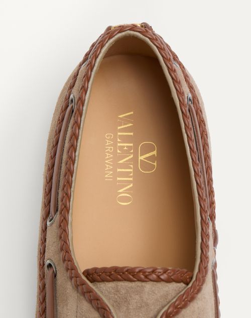 Valentino Garavani Man Loafers Camel Size 11.5 Leather In Brown