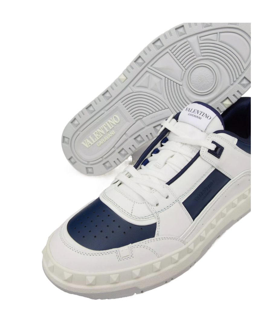 Shop Valentino Freedots Low-top Trainer In Calfskin In White